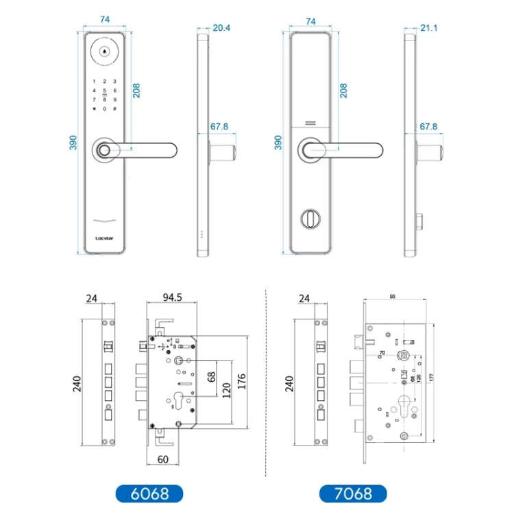 A60 Smart Fingerprint Password Door Lock With Doorbell, Spec: Tuya APP Version Gold