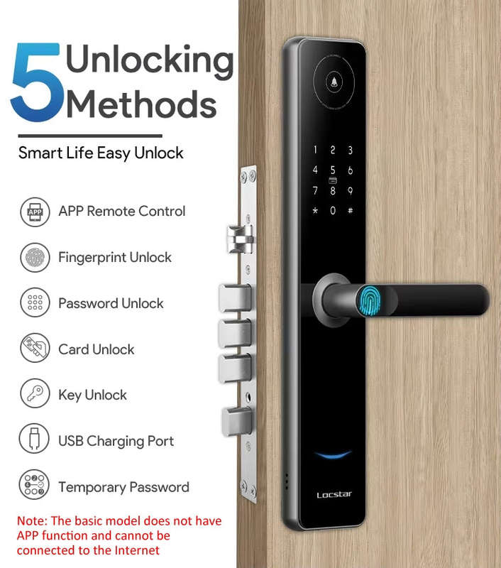 A60 Smart Fingerprint Password Door Lock With Doorbell, Spec: Tuya APP Version Gold