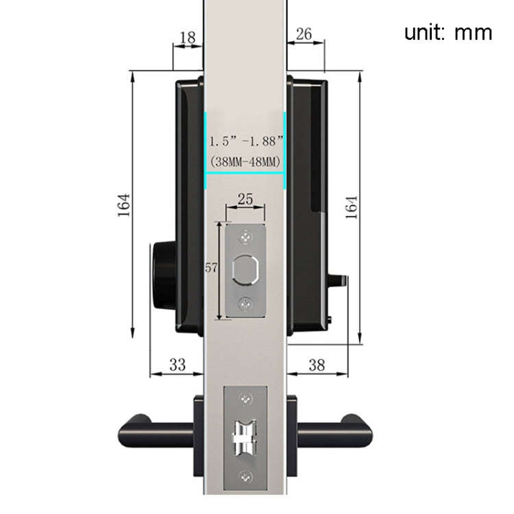 C87 Automatic Fingerprint Lock Entry Door Password Smart Lock(Black)