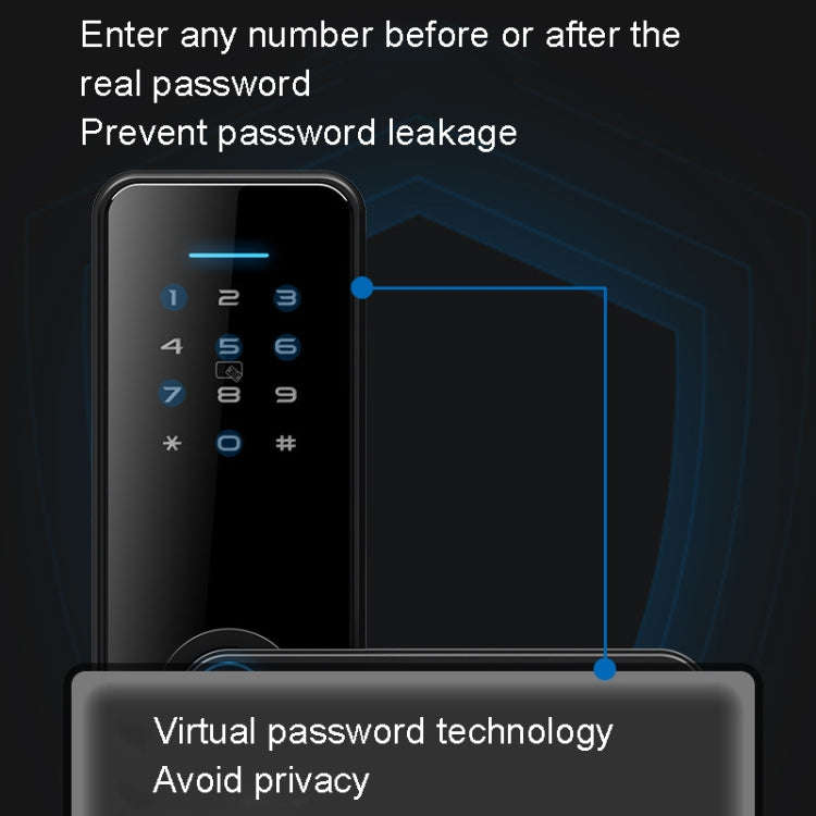 C89 Smart Fingerprint Password Lock Home Indoor Door TUYA System Lock(Silver)