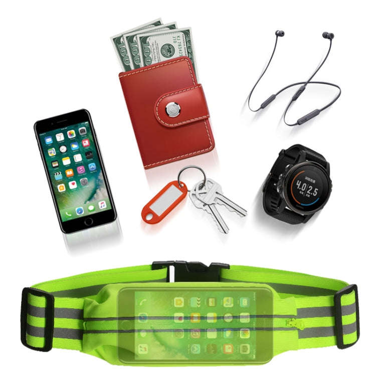 Women Men Running Bag Adjustable Reflective Waist Pouch Pack, Spec: 1 Belt+2 Arm Band(Fluorescent...