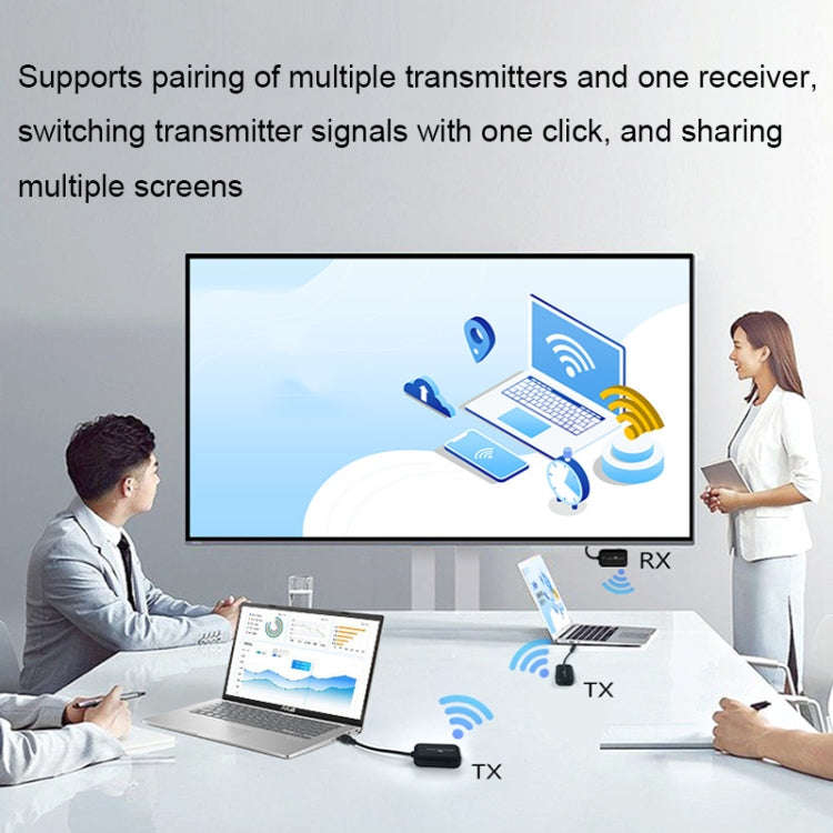 PWAY DT248W-H 30m Wireless HD Screen Projector Office Conference Screen Sharing Device(Type-C Int...
