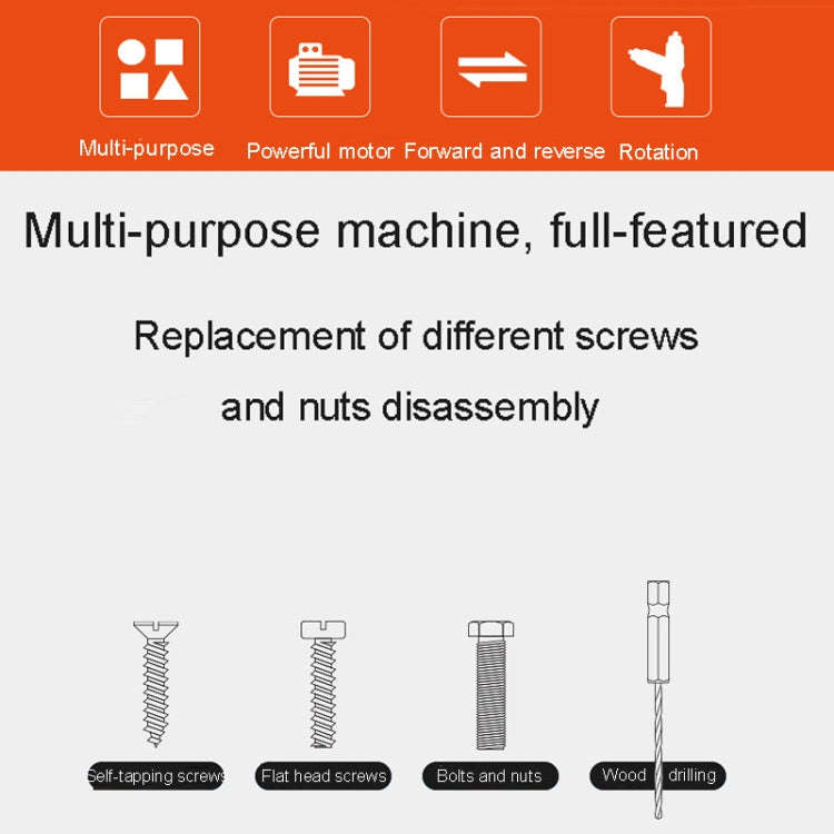 HILDA 47pcs /Set Multi-Function Li-Ion Screwdriver Mini Screwdriver(White)