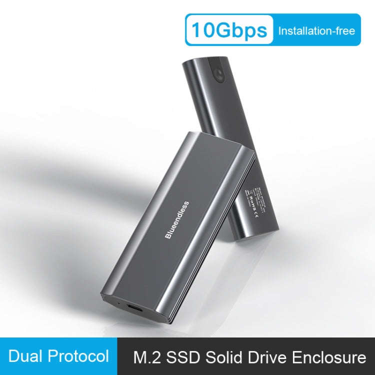 Blueendless 2810 General Dual Protocol Wiring C-A M.2 Mobile Hard Disk Case SSD External Solid Ha...