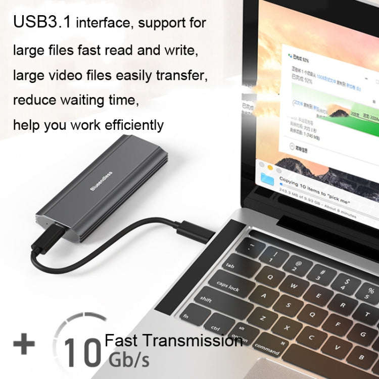 Blueendless 2809 General Dual Protocol Wiring C-A M.2 Mobile Hard Disk Case SSD External Solid Ha...