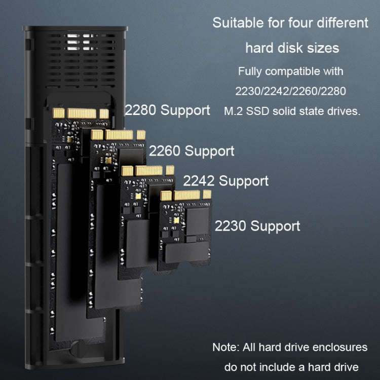 Blueendless 2810 General Dual Protocol Wiring C-A M.2 Mobile Hard Disk Case SSD External Solid Ha...
