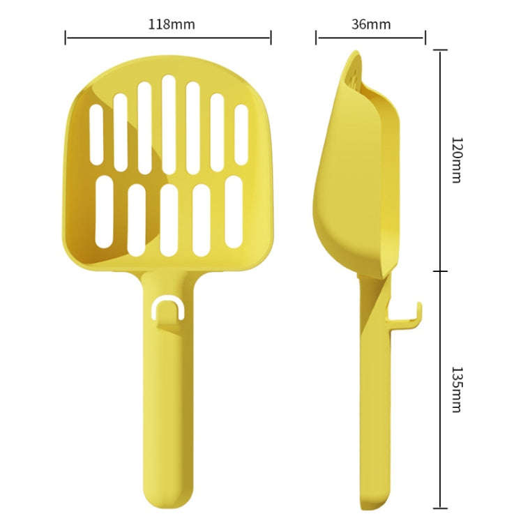 Long Handle Hangable Litter Scoop With Large Hole Cat Cleaning Products(Yellow)