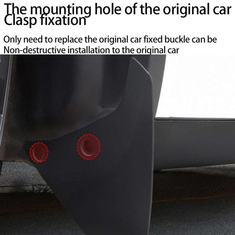 For Tesla Model 3 4pcs /Set Splash Guards Matte Fender No Drilling Required Upgraded PP Material