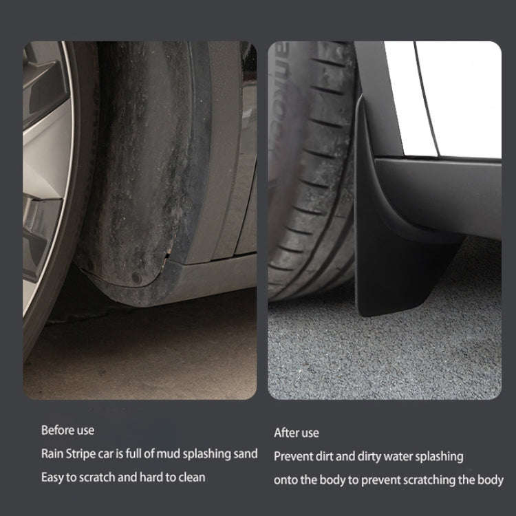 For Tesla Model 3 4pcs /Set Splash Guards Matte Fender No Drilling Required Upgraded PP Material