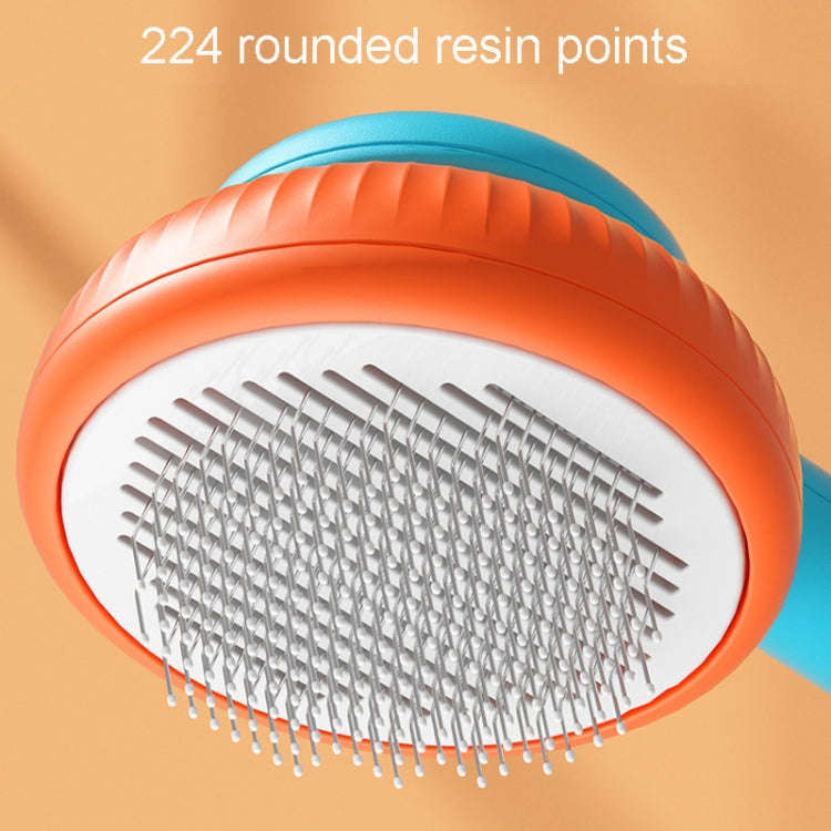 Cat Hair Removal Needle Comb Pet Cleaning Bath Comb(Gray  And White)