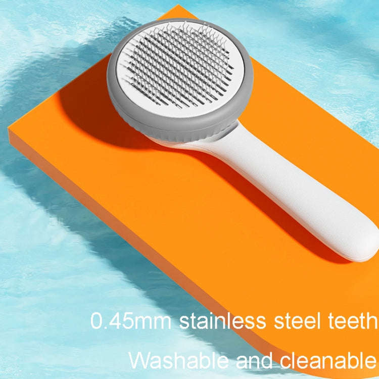 Cat Hair Removal Needle Comb Pet Cleaning Bath Comb(Blue And Orange)