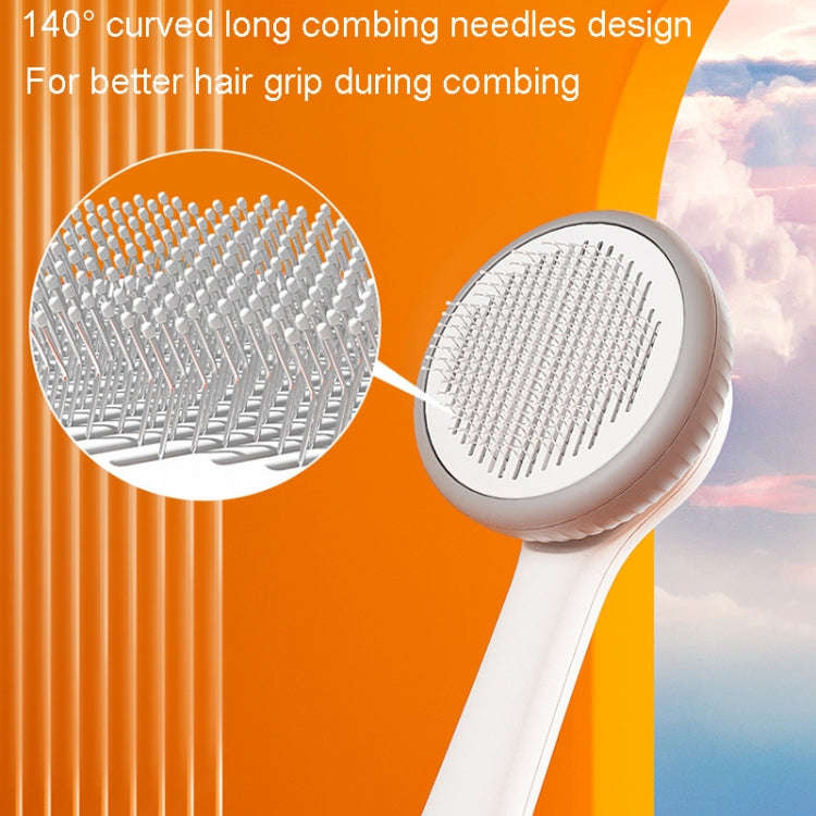 Cat Hair Removal Needle Comb Pet Cleaning Bath Comb(Gray  And White)
