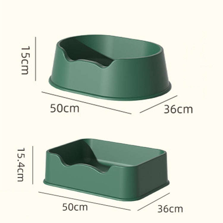 Open Litter Pan Large Capacity Plastic Pet Kennel, Model: Round Green