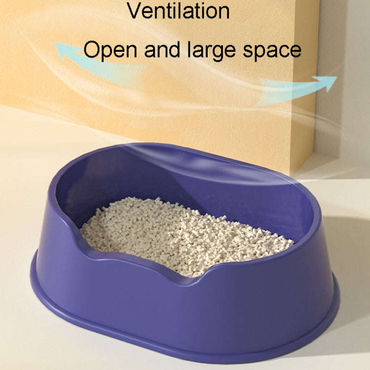 Open Litter Pan Large Capacity Plastic Pet Kennel, Model: Round Purple