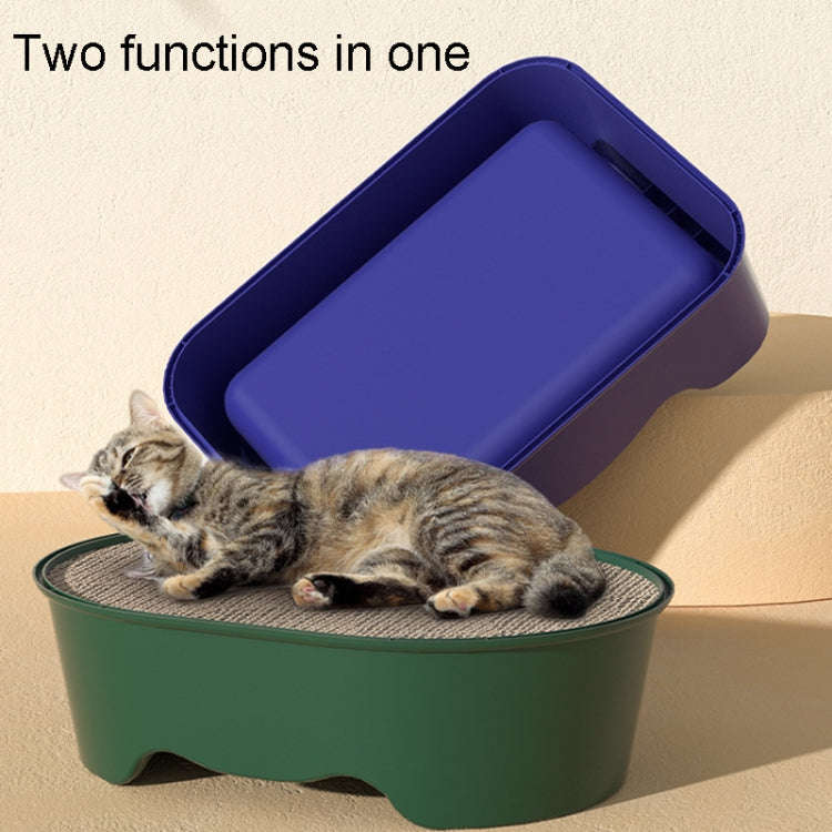 Open Litter Pan Large Capacity Plastic Pet Kennel, Model: Round Purple
