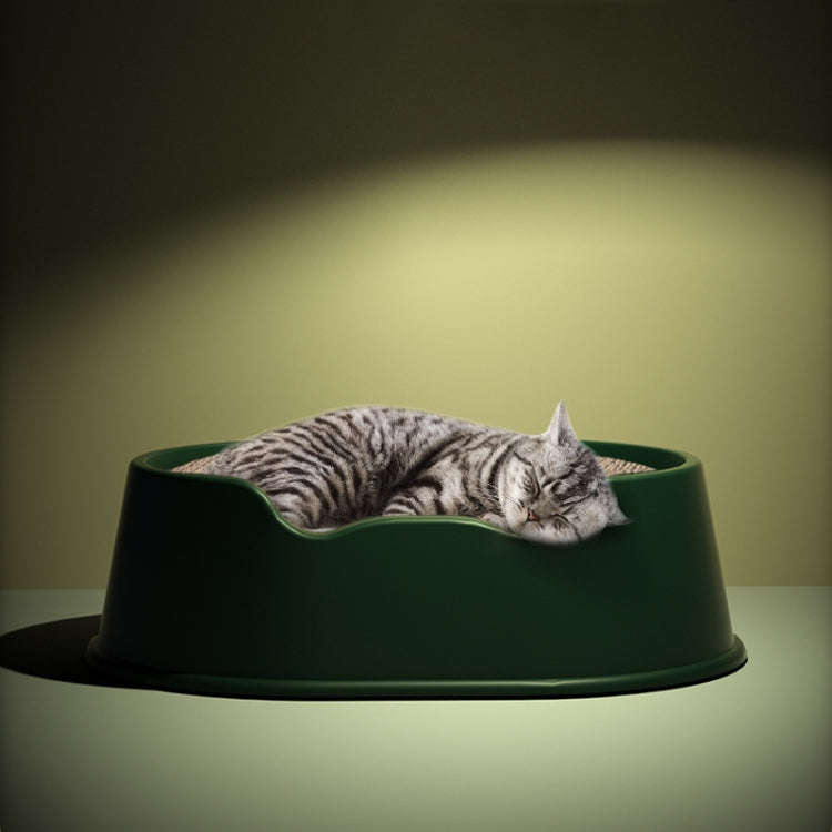 Open Litter Pan Large Capacity Plastic Pet Kennel, Model: Round Orange