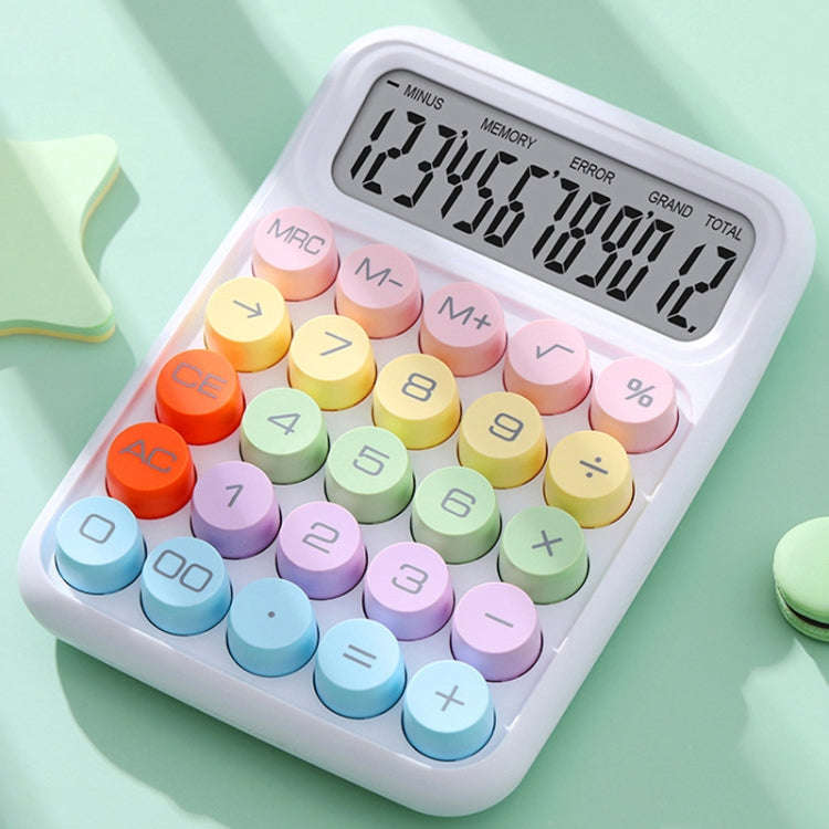 12-Bit Dopamine Flex Keyboard Calculator Candy Color Office Student Calculator(Moonlight White)