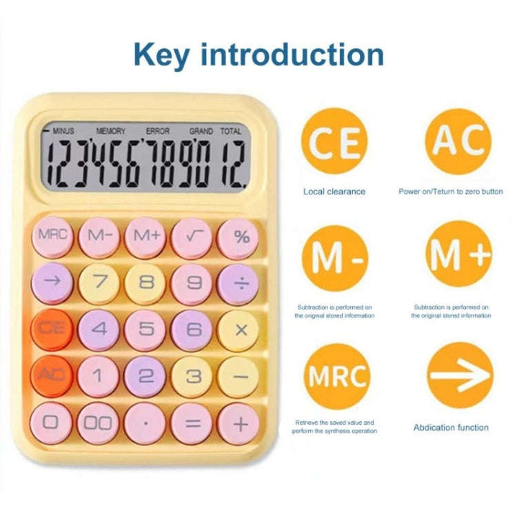 12-Bit Dopamine Flex Keyboard Calculator Candy Color Office Student Calculator(Sky Blue)