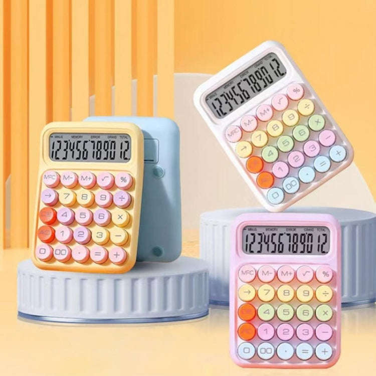 12-Bit Dopamine Flex Keyboard Calculator Candy Color Office Student Calculator(Lemon Yellow)