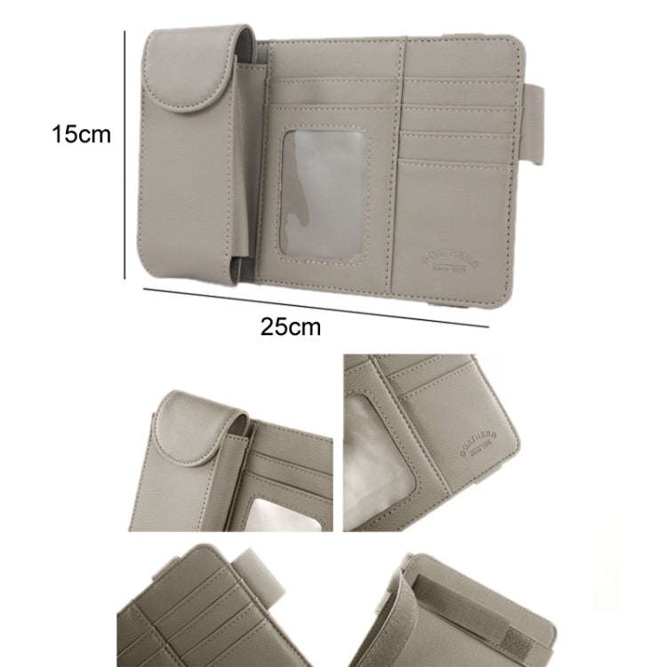 Car Sun Visor Storage Glasses Case Card Holder Bill Document Holder(Black)