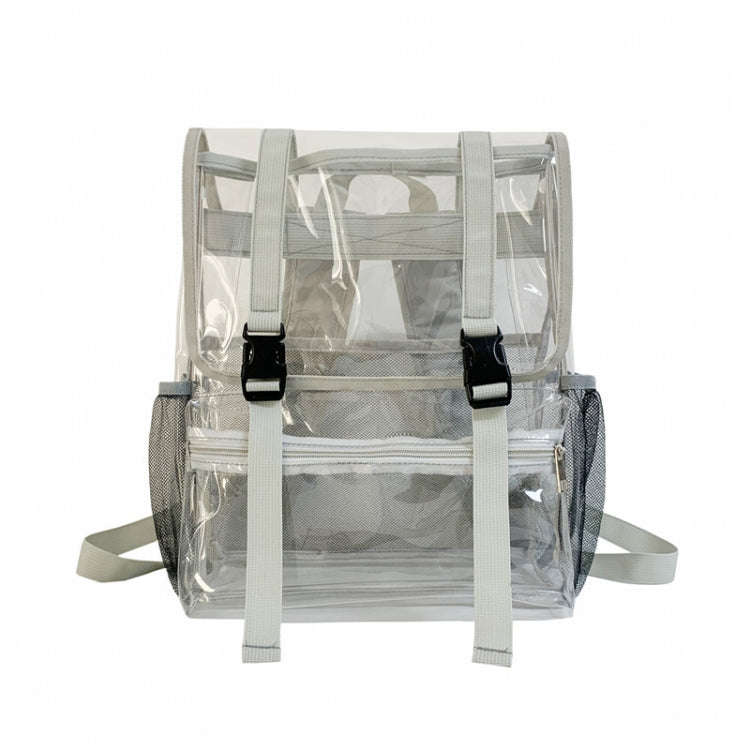Transparent PVC Large Capacity Casual Outdoor Waterproof Travel Backpack(Grey)