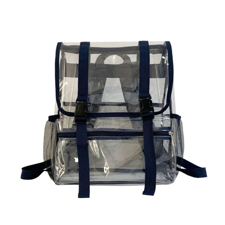 Transparent PVC Large Capacity Casual Outdoor Waterproof Travel Backpack(Blue)