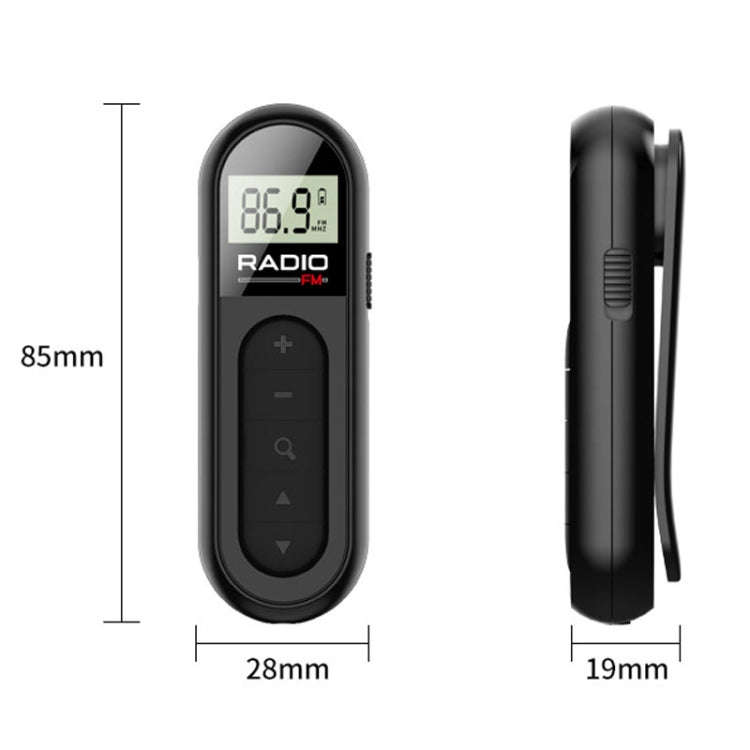 Mini Pocket FM Radio Collar Clip Style Rechargeable Walkman For Conference Tour Guide Horse Racin...