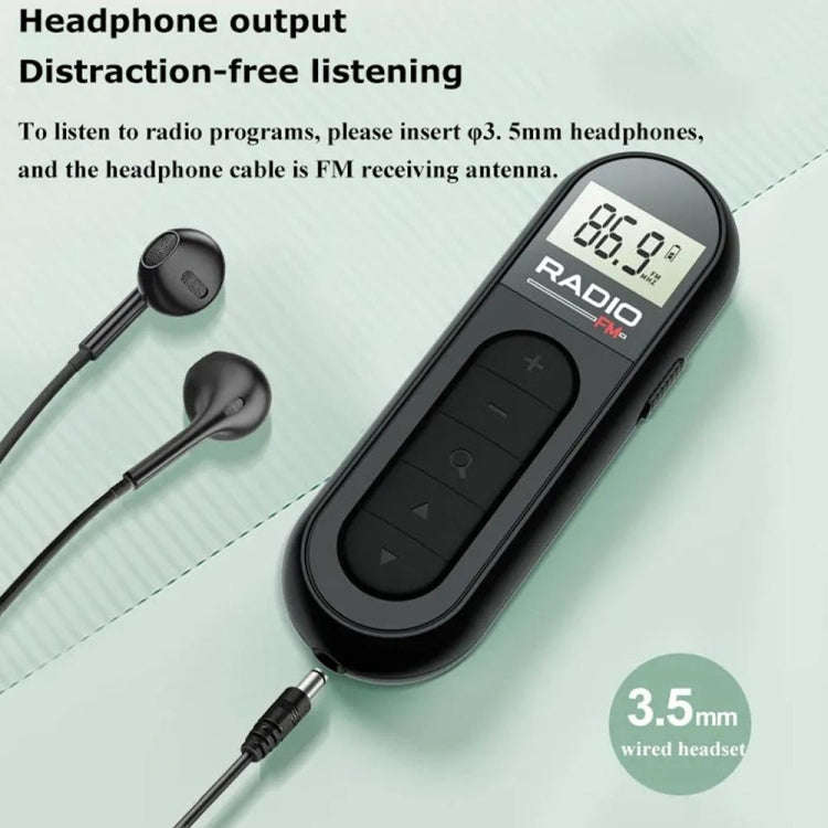 Mini Pocket FM Radio Collar Clip Style Rechargeable Walkman For Conference Tour Guide Horse Racin...