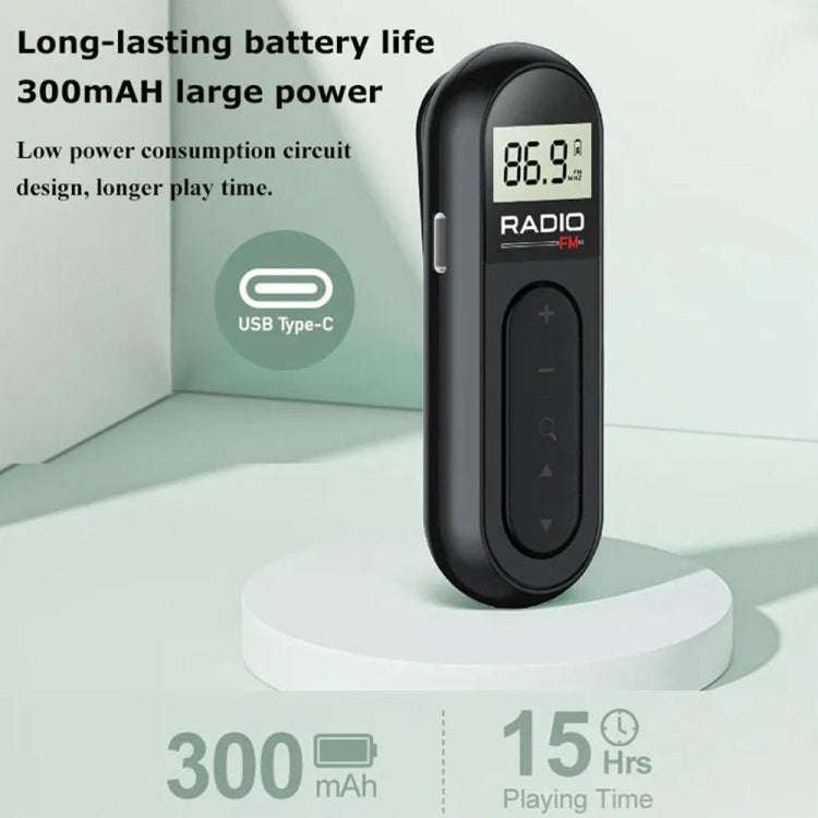 Mini Pocket FM Radio Collar Clip Style Rechargeable Walkman For Conference Tour Guide Horse Racin...