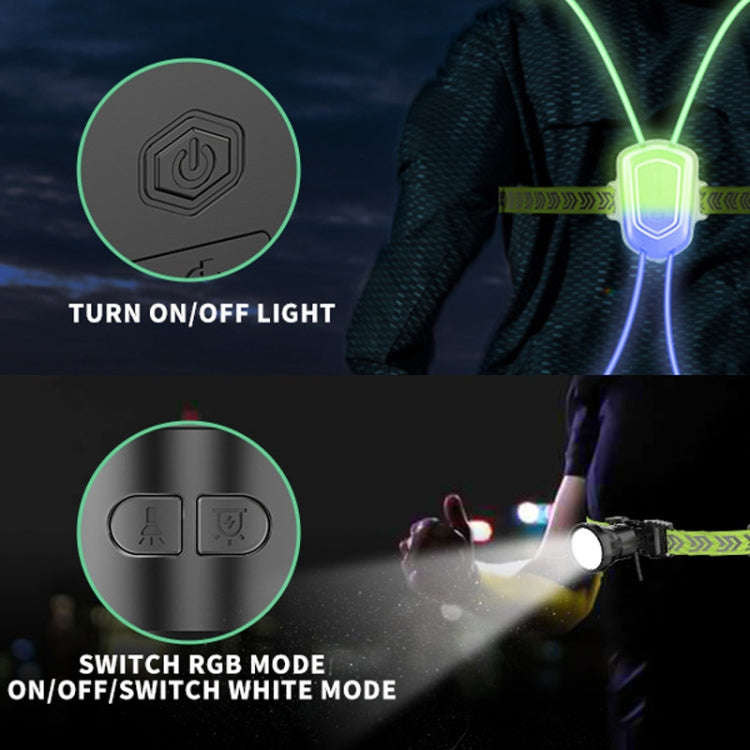LED Running Lights Outdoor Sports Walking Riding Warning Lighting Vest Night Running Night Fishin...