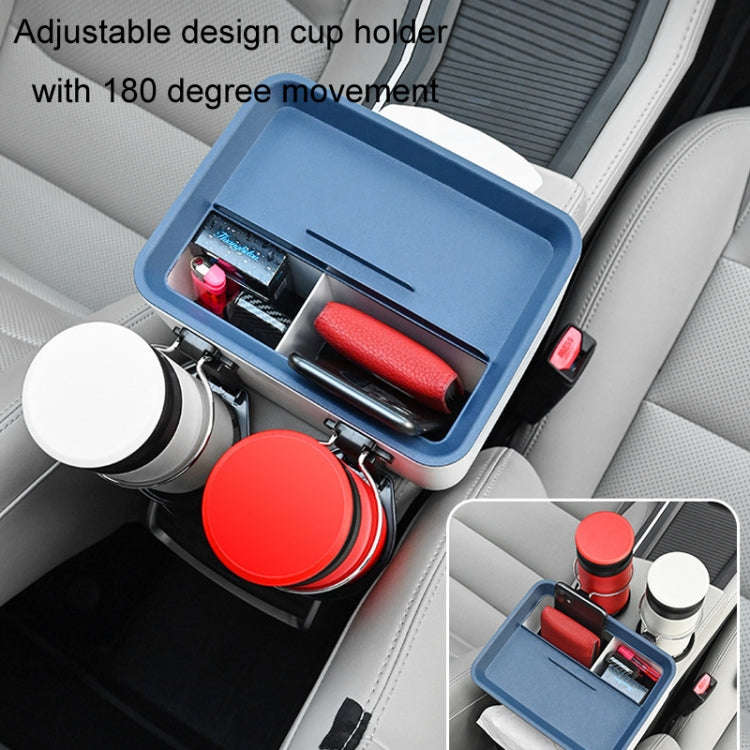 Car Multifunctional Water Cup Holder Armrest Box Paper Box(Blue)