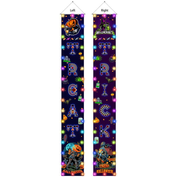 180 x 250 cm Halloween Christmas LED Lights Double Sided Printing Dual-Purpose Couplet Banner(Pum...