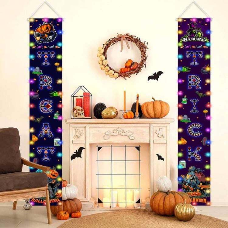 180 x 250 cm Halloween Christmas LED Lights Double Sided Printing Dual-Purpose Couplet Banner(Pum...