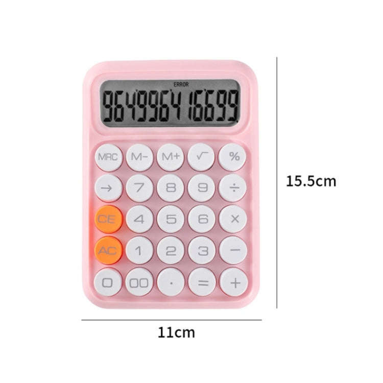 12-digit Mechanical Keyboard Calculator Office Student Exam Calculator Display(White Black)