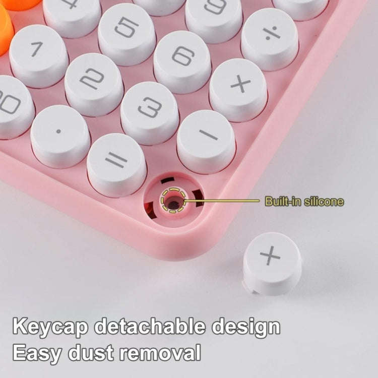 12-digit Mechanical Keyboard Calculator Office Student Exam Calculator Display(Pink)