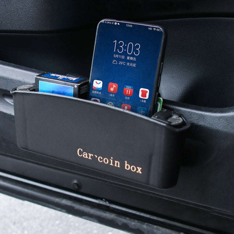Car Door Coin Storage Box Trash Can(Black)