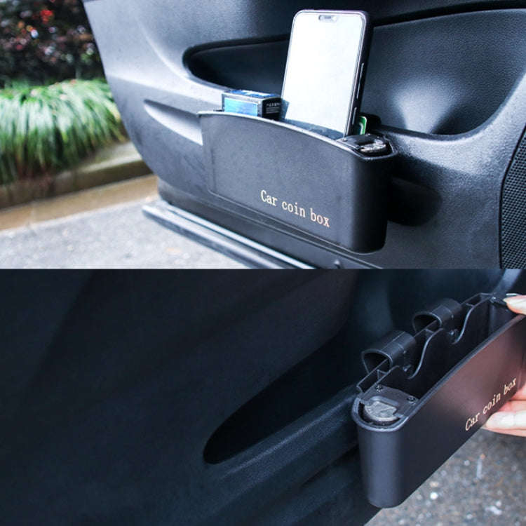 Car Door Coin Storage Box Trash Can(Black)