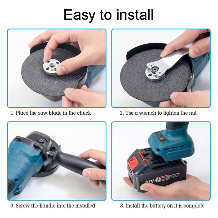HILDA 21V Brushless Angle Grinder Lithium Cutting Machine, Model: 2 Battery +1 Charger EU Plug