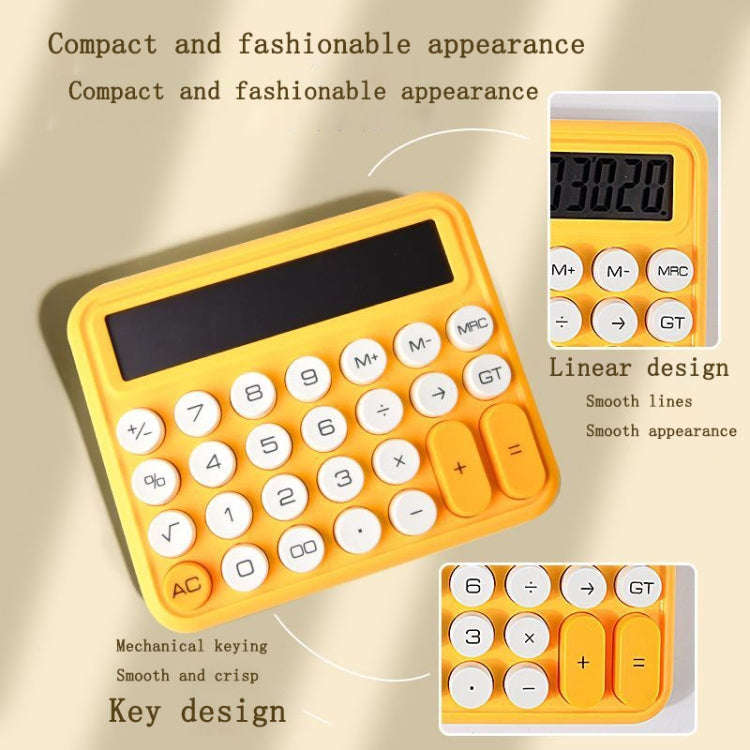 12-digit Mechanical Keyboard Calculator Cute Big Buttons Calculator(Olive Green)