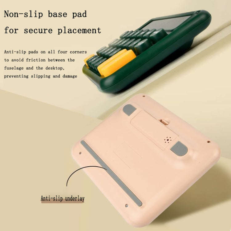 12-digit Mechanical Keyboard Calculator Cute Big Buttons Calculator(Olive Green)