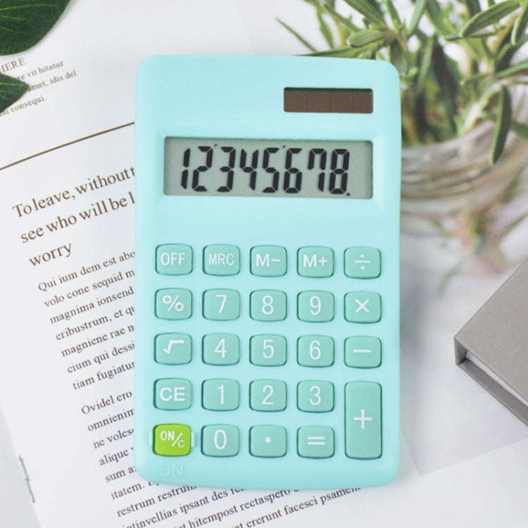 8-digit Candy Colored Solar Calculator Multifunctional Mini Student Electronic Calculator(Pine St...