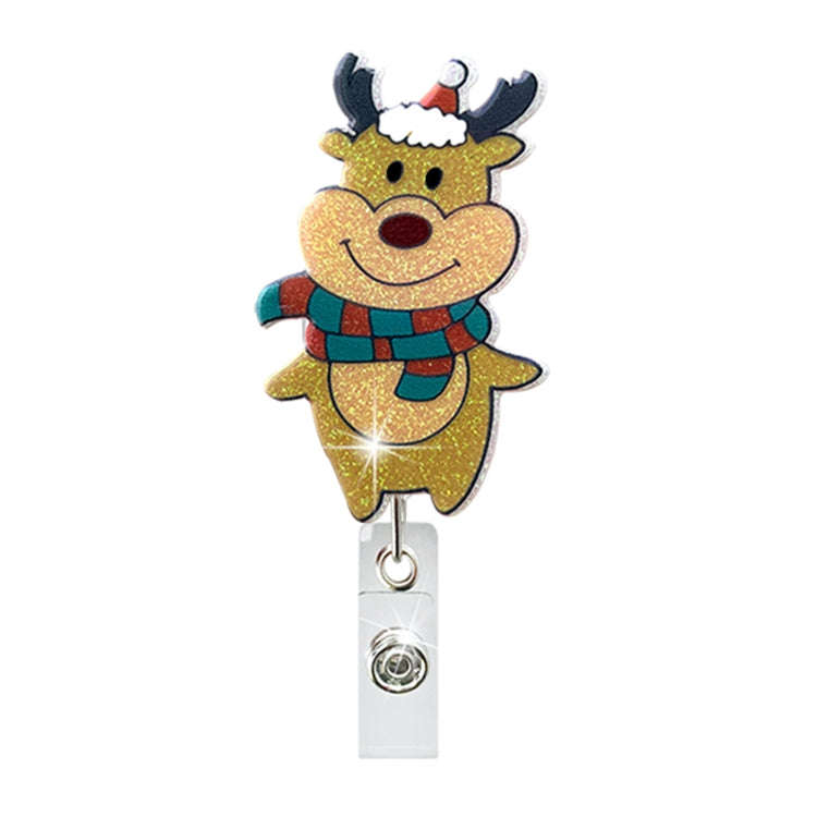 68cm Christmas Cartoon Pull Badge Reel Rotatable Certificate Buckle, Style: Scarf Elk