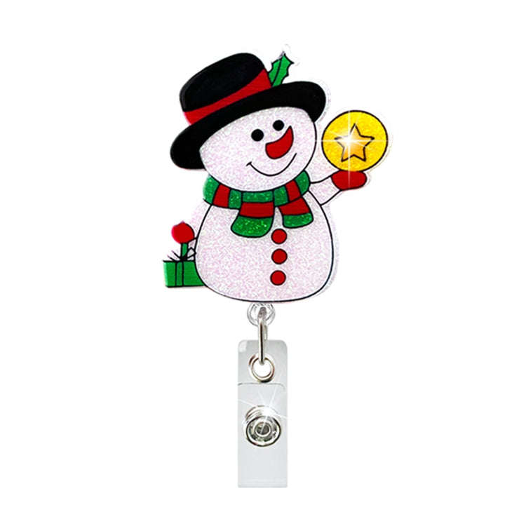 68cm Christmas Cartoon Pull Badge Reel Rotatable Certificate Buckle, Style: Snowman