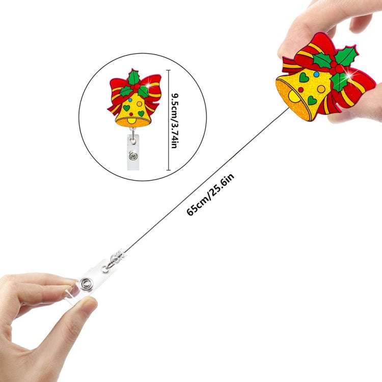 68cm Christmas Cartoon Pull Badge Reel Rotatable Certificate Buckle, Style: Snowman