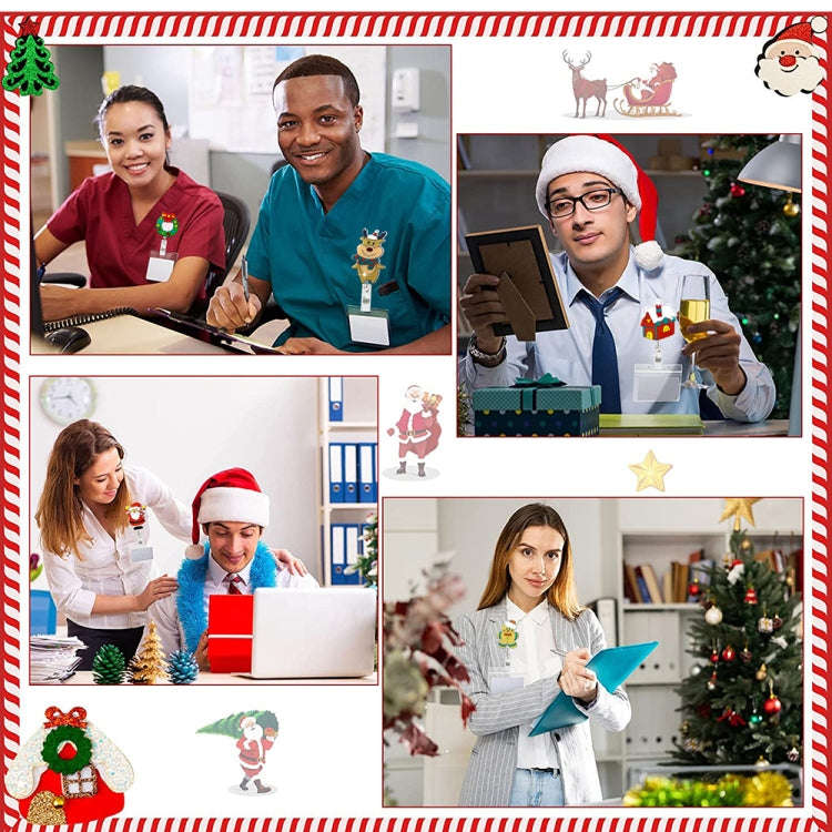 68cm Christmas Cartoon Pull Badge Reel Rotatable Certificate Buckle, Style: Gift Socks