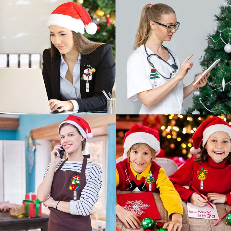 68cm Christmas Cartoon Pull Badge Reel Rotatable Certificate Buckle, Style: Scarf Elk