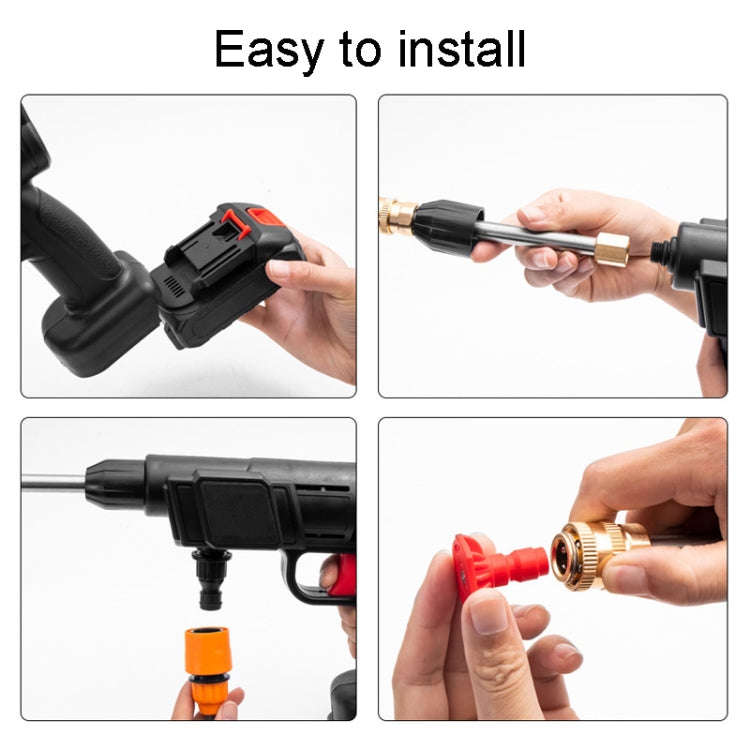 HILDA 21V High Pressure Water Torch Lithium Car Washer Plastic Package, Model: US Plug + 1 Battery
