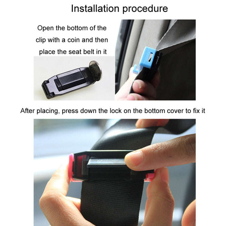 SHUNWEI 1pair Car Safety Belt Limiter Anti-Stranglehold Clip(Blue)