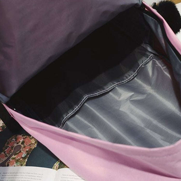 Canvas Shoulder Bag Large Capacity Student Travel Backpack(Pink)
