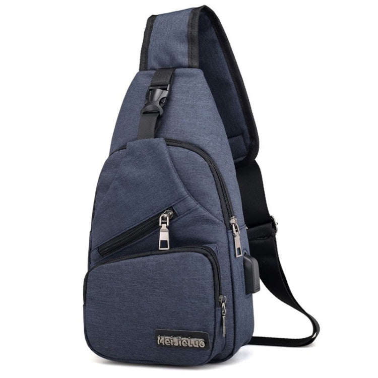 MeiJieLuo Simple Men Chest Bag Sports Youth Shoulder Crossbody Bag(Blue)
